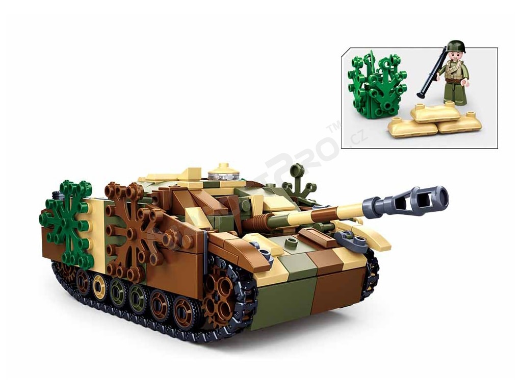 Stavebnice ARMY WW2 M38-B0858 Maskovaný obrněný tank [Sluban]