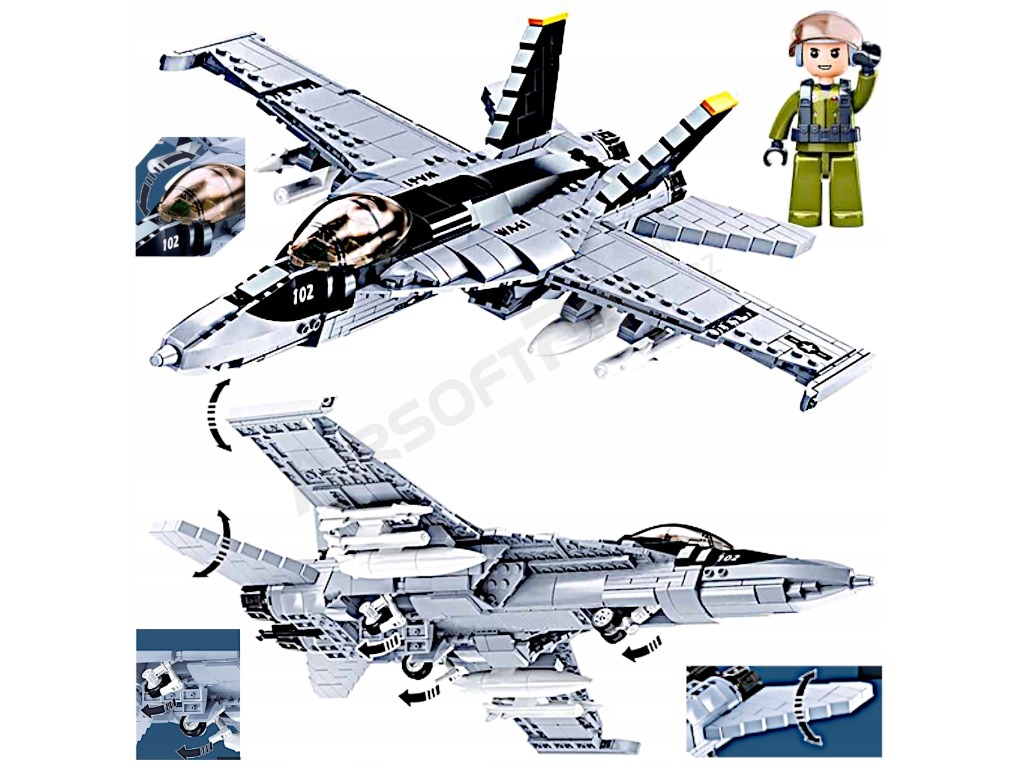 Stavebnice Model Bricks M38-B0928 Stíhačka F/A-18E Hornet [Sluban]