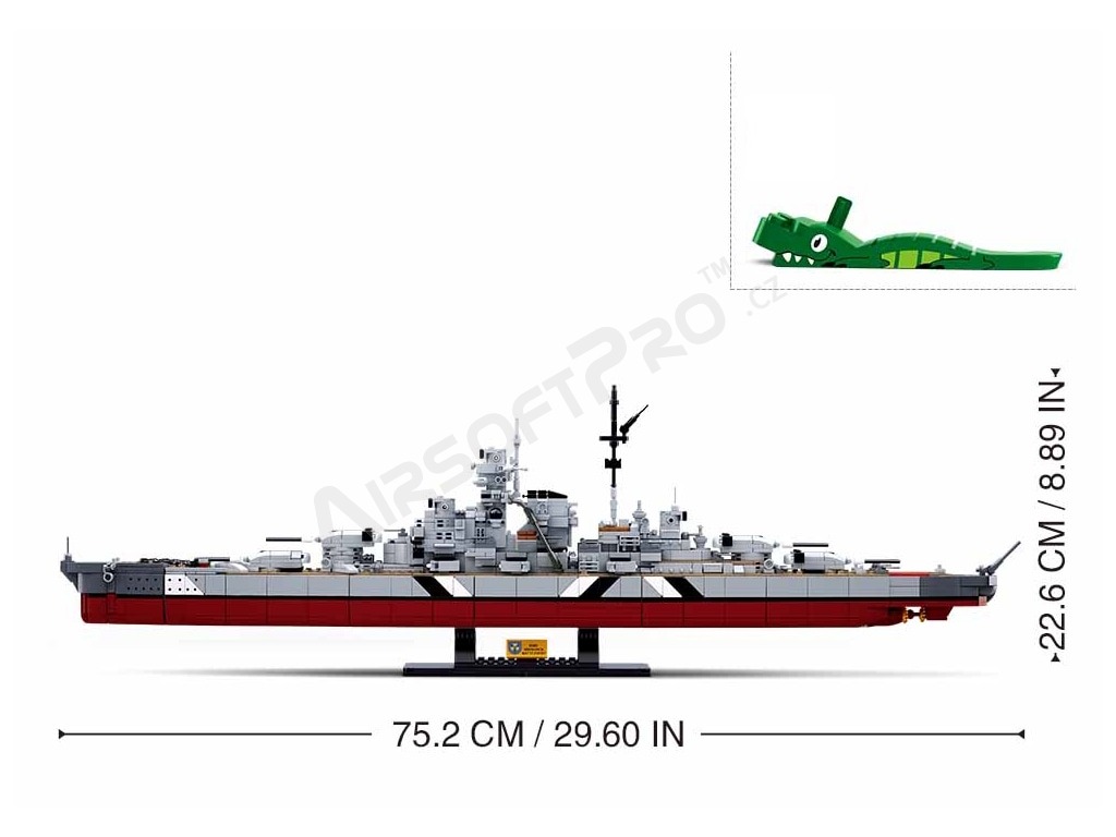 Stavebnice Model Bricks M38-B1102 Bitevní loď Bismarck 2v1 1:350 [Sluban]