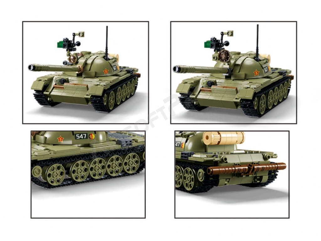 Stavebnice Model Bricks M38-B1135 Střední tank T54S 3v1 [Sluban]