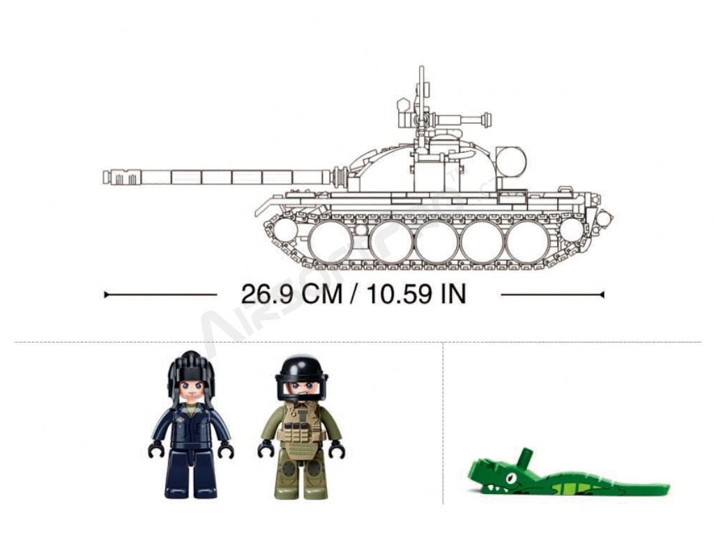 Stavebnice Model Bricks M38-B1135 Střední tank T54S 3v1 [Sluban]