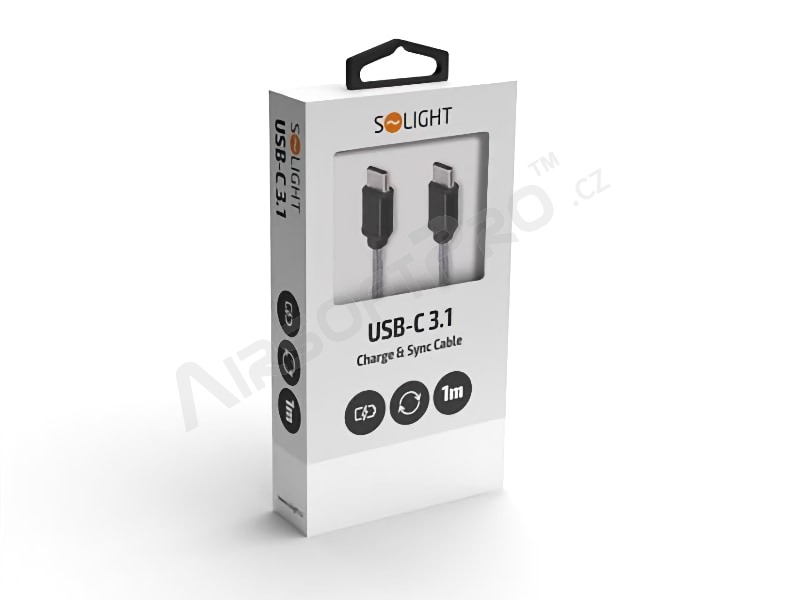 Durable USB cable USB-C to USB-C, 1m [Solight]