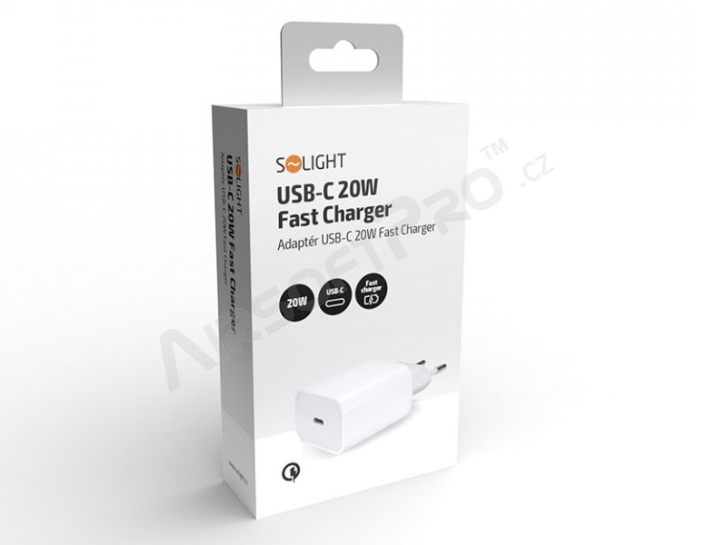 USB nabíjecí adaptér, 1x USB-C, PD 20W [Solight]
