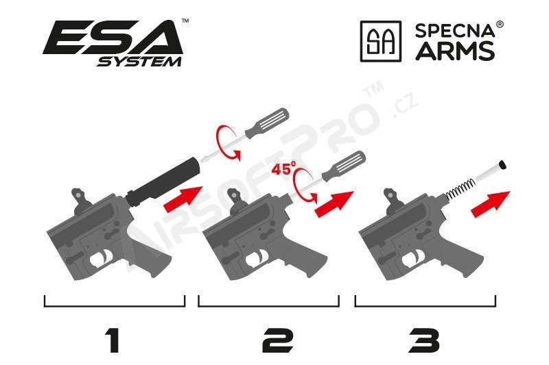 Airsoftová zbraň RRA SA-E08 EDGE™ Light Ops Stock - černá / TAN [Specna Arms]