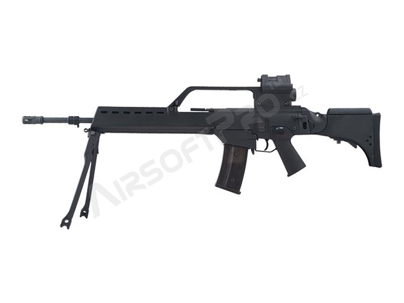 Réplique du fusil airsoft SA-G13V EBB avec lunette, point rouge et bipied, noir [Specna Arms]