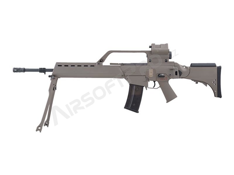 Airsoft rifle SA-G13V EBB replica with scope, red dot and bipod, TAN [Specna Arms]