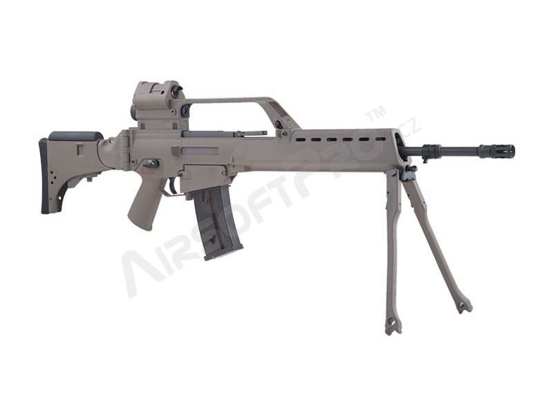 Airsoft rifle SA-G13V EBB replica with scope, red dot and bipod, TAN [Specna Arms]