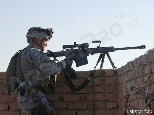Airsoft sniper M82 BARRETT (SW-02A), puškohled + dvojnožka, černý [Snow Wolf]