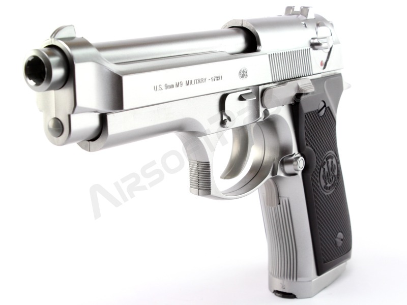 Pistolet électrique airsoft M92F Military silver, blowback (EBB) [Tokyo Marui]