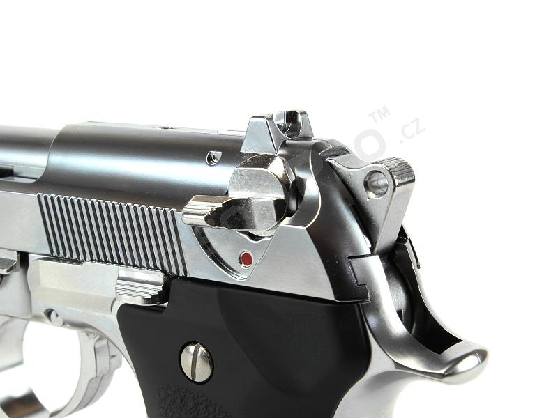 Pistolet airsoft M92F Chrome Inox, blowback à gaz (GBB) [Tokyo Marui]