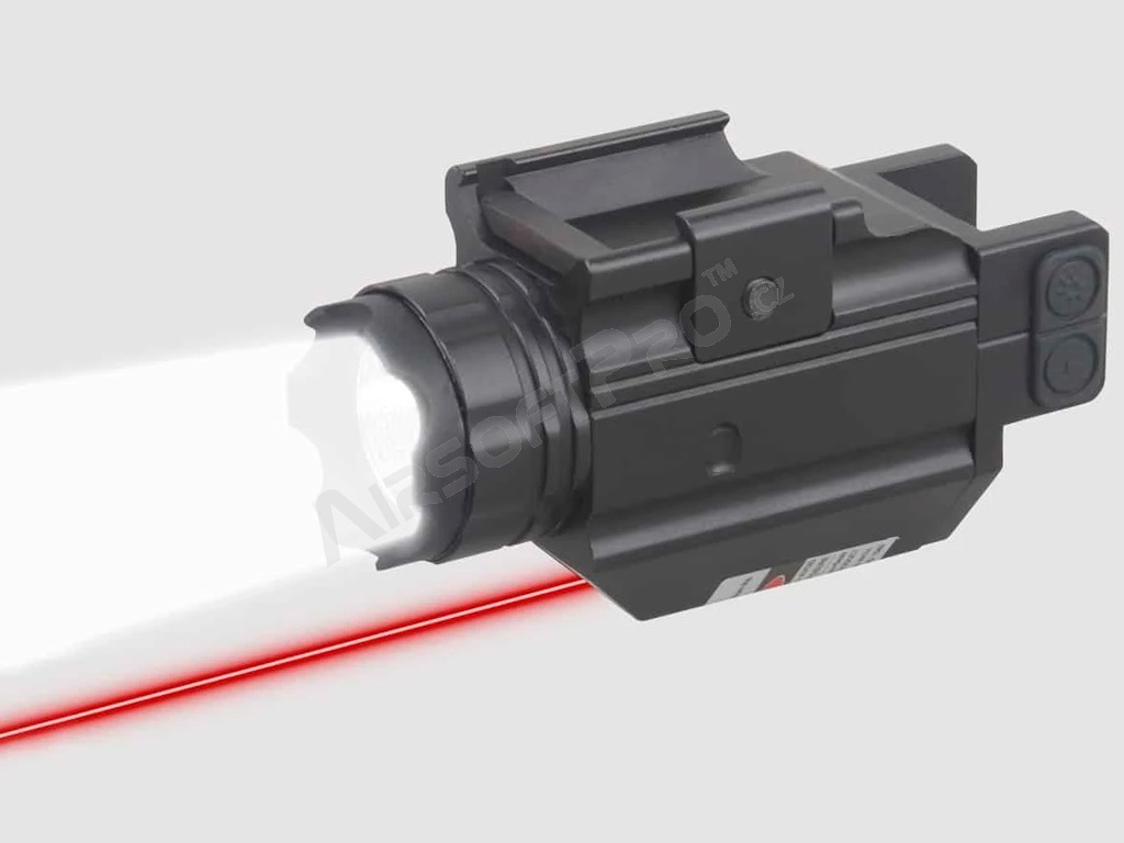LED svítilna s červeným laserem Doublecross a s RIS montáží na zbraň [Vector Optics]