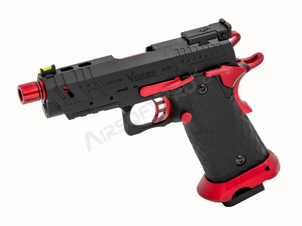 Airsoftová pistole CS Hi-Capa Vengeance Compact Red MATCH, GBB - červená [Vorsk]