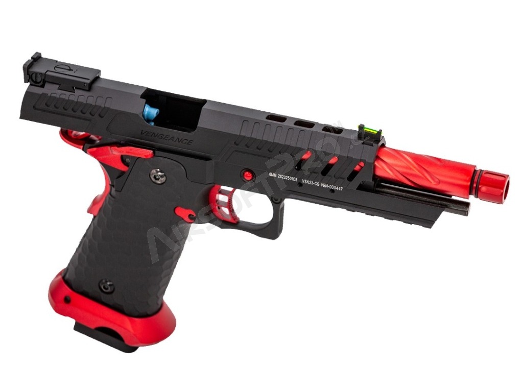 Airsoftová pistole CS Hi-Capa Vengeance Red MATCH, GBB - červená [Vorsk]