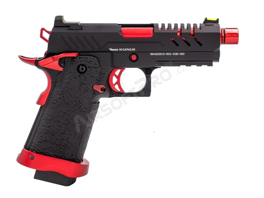 Airsoftová pistole Hi-Capa 3.8 PRO Red MATCH, GBB - červená [Vorsk]