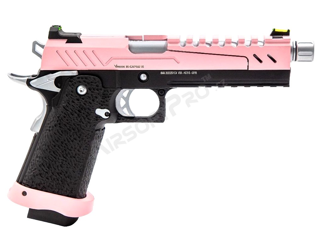 Airsoftová pistole Hi-Capa 5.1S, GBB - růžový závěr [Vorsk]