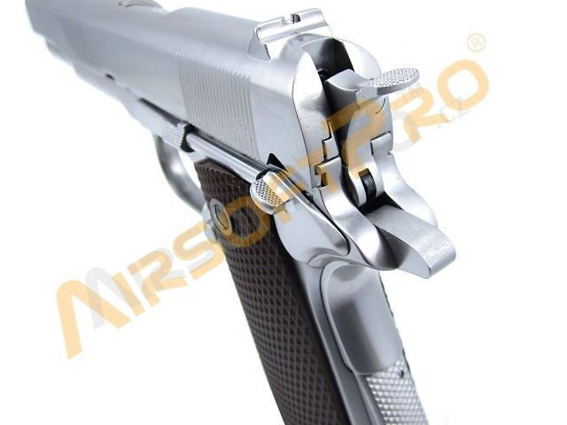 Pistolet airsoft M1911 A1 (Ver.3) Matt Chrome - gas blowback, full metal [WE]