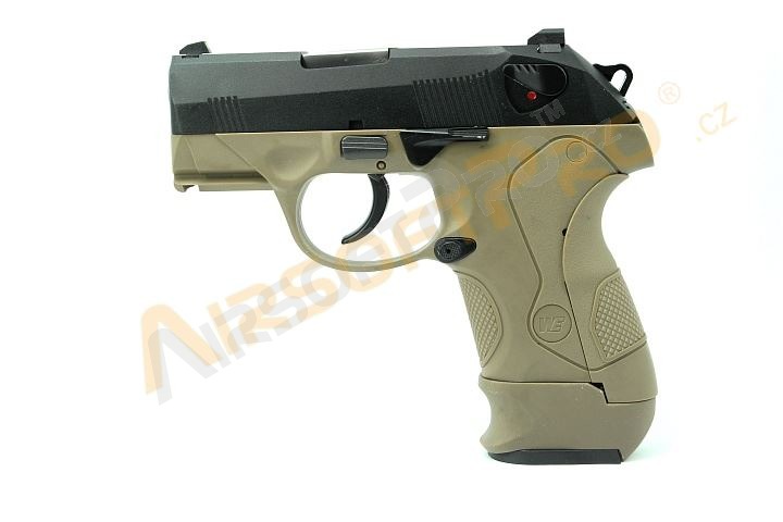 Airsoft pistol Compact Bulldog - 2x magazize, TAN, blowback [WE]