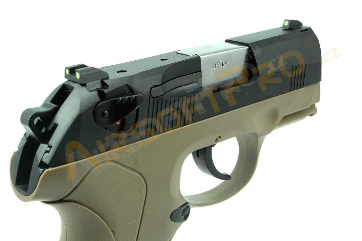 Pistolet airsoft Compact Bulldog - 2x chargeur, TAN, blowback [WE]