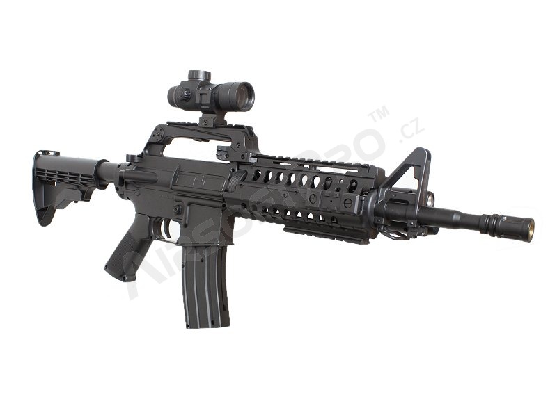 Airsoft M4 S-System + silencer + flashlight + red dot - ABS [Well]