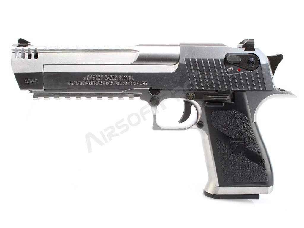 Pistolet airsoft DE L6 .50AE GBB, glissière métal, blowback - argent [WE]
