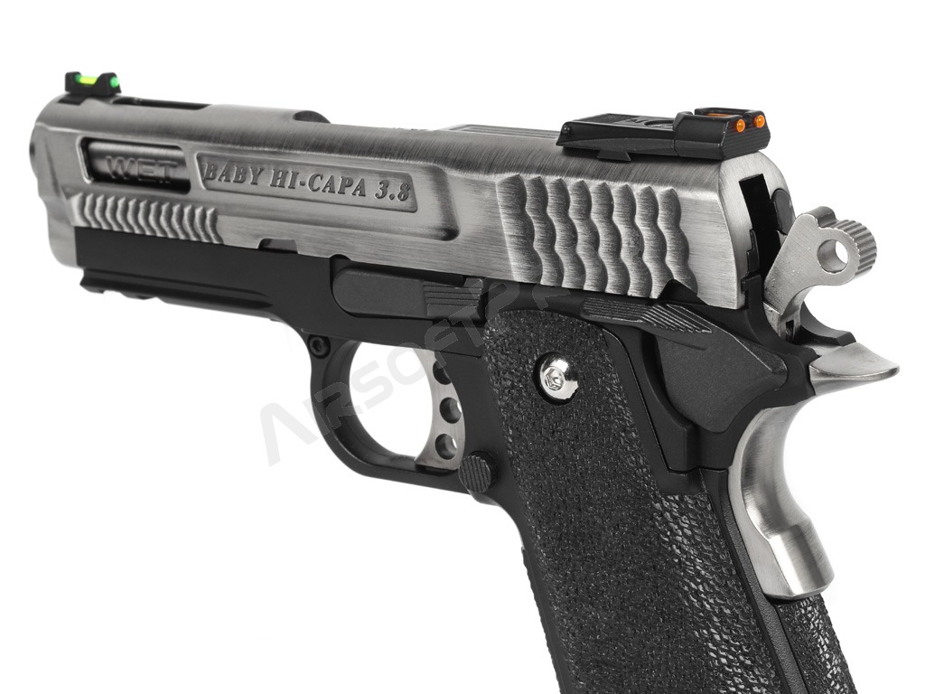Airsoft pistol HI-CAPA 3.8 Brontosaurus - full metal, blowback - silver [WE]