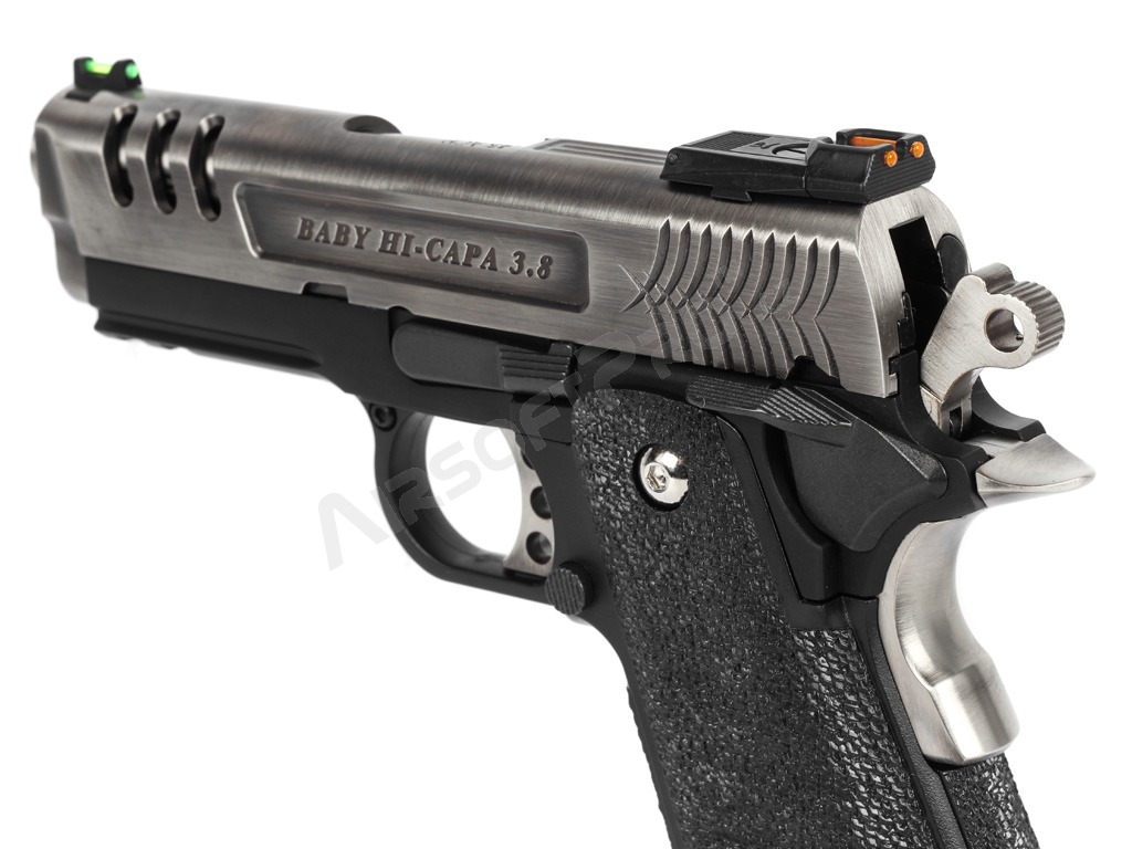 Airsoftová pistole HI-CAPA 3.8 Deinonychus - celokov, blowback - stříbrná [WE]