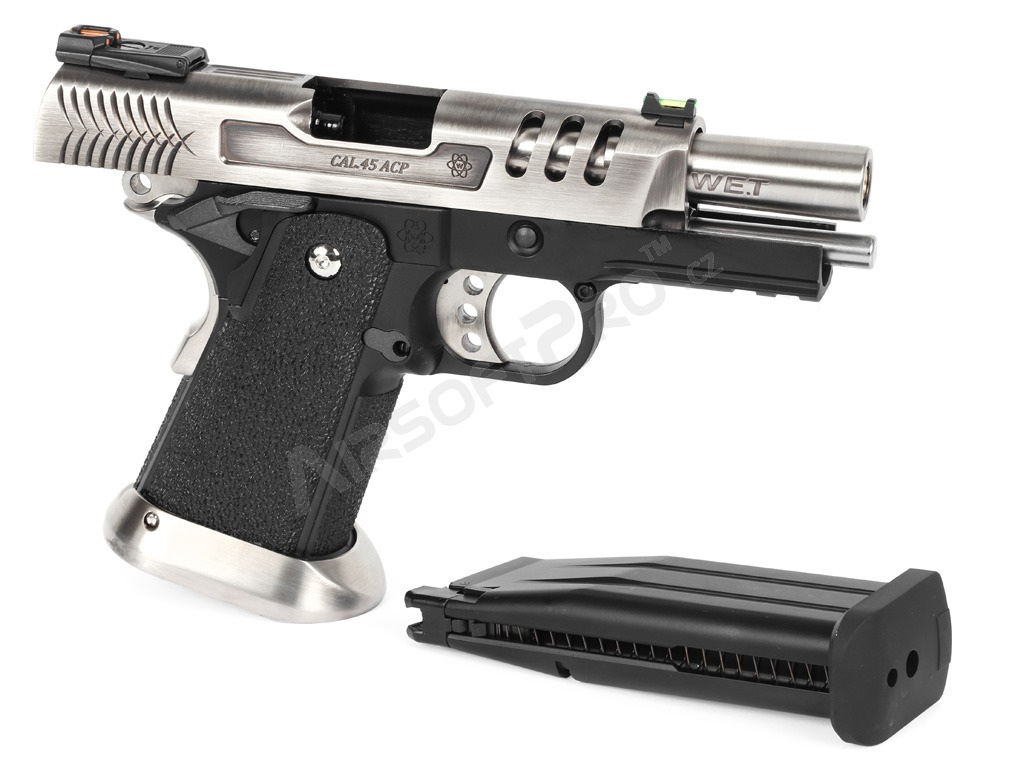 Airsoft pistol HI-CAPA 3.8 Deinonychus - full metal, blowback - silver [WE]