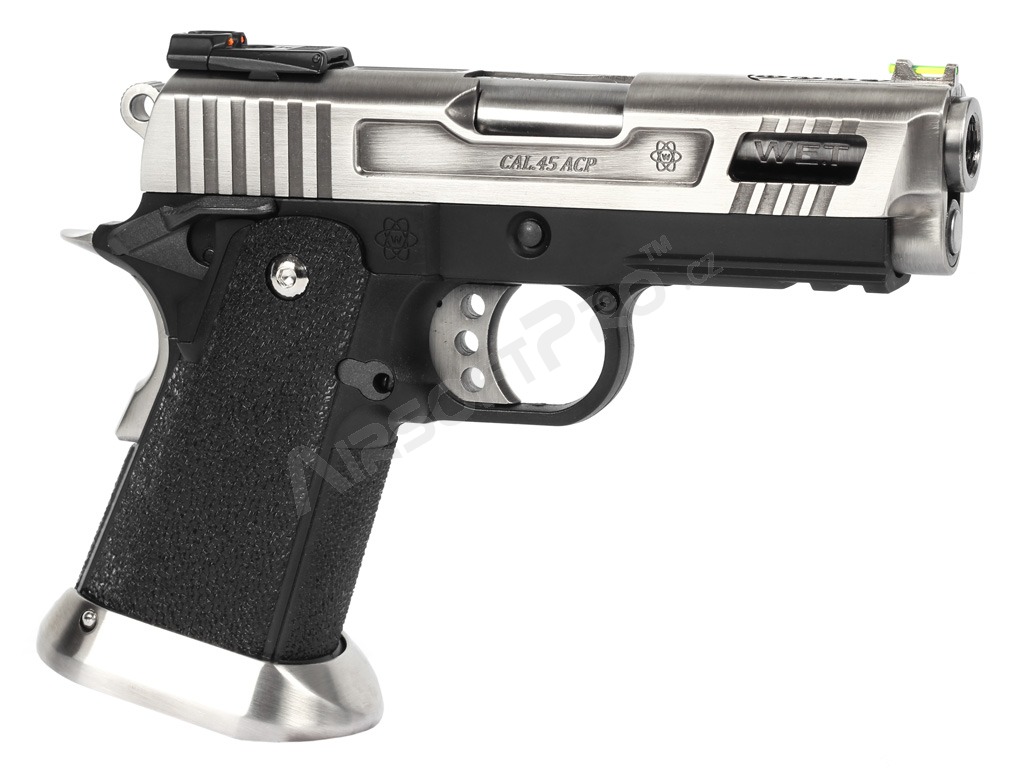 Airsoftová pistole HI-CAPA 3.8 Velociraptor - celokov, blowback - stříbrný [WE]