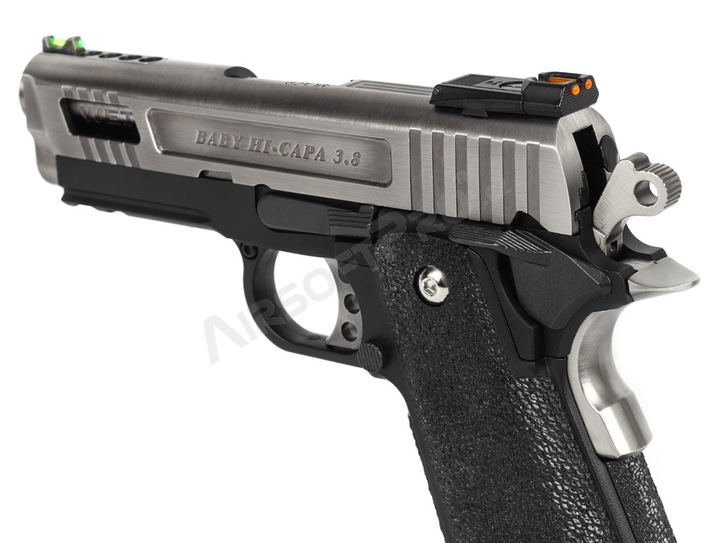 Airsoft pistol HI-CAPA 3.8 Velociraptor - full metal, blowback - silver [WE]