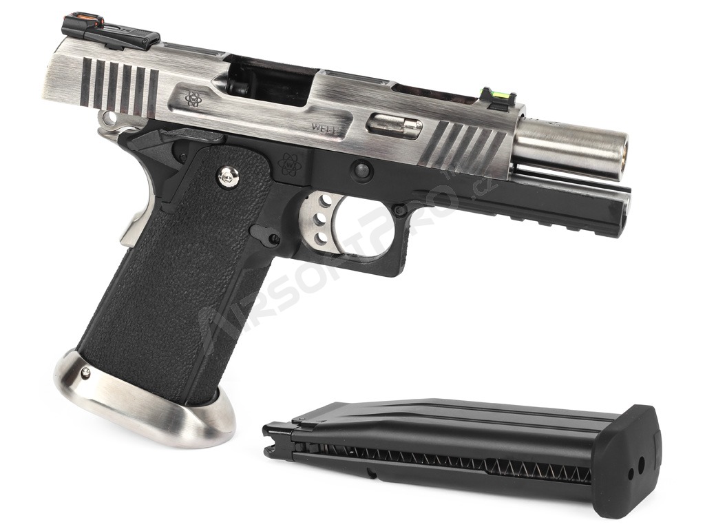 Airsoftová pistole HI-CAPA 4.3 Allosaurus - celokov, blowback - stříbrná [WE]