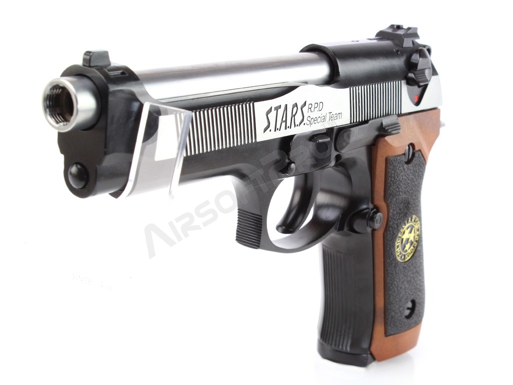Airsoft pistol Samurai Edge Biohazard M92 FULL AUTO GBB - Two Tone [WE]