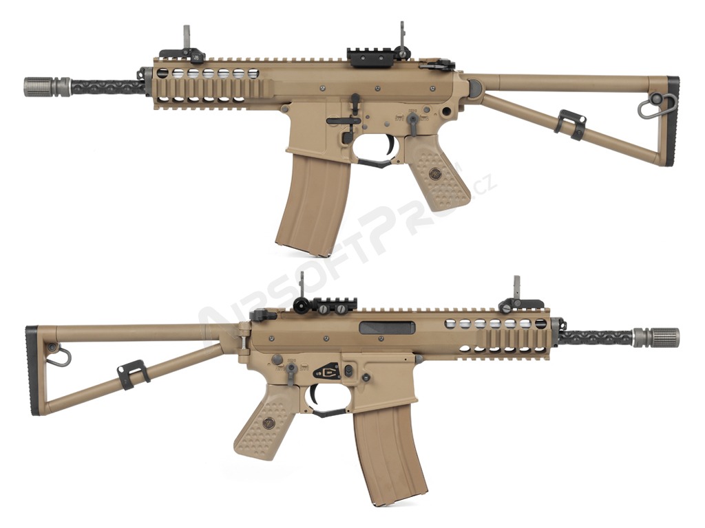 Airsoft rifle AWSS KAC PDW 10” GBB, blowback, 2x magazine - TAN [WE]