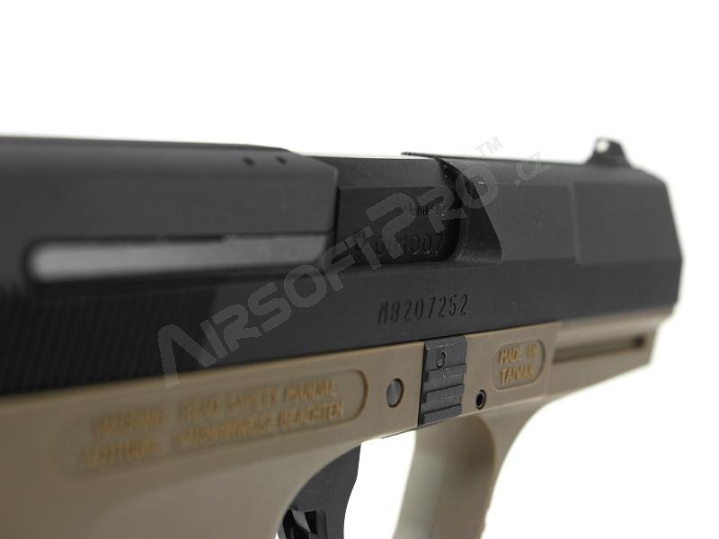 Pistolet airsoft E99 - Métal, blowback à gaz - TAN [WE]