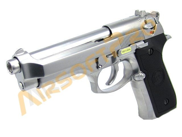 Pistolet airsoft M92F Nickel, fullmetal, blowback [WE]