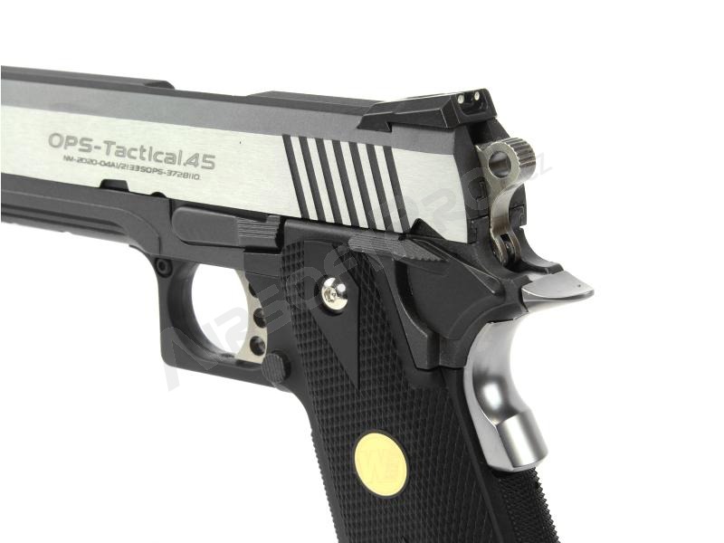 Pistolet airsoft Hi Capa 4.3 OPS Special Edition - GBB, full metal, argenté [WE]