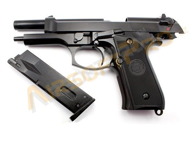 Pistolet airsoft M92 Gen2, noir, celokov, AUTO blowback, LED BOX [WE]