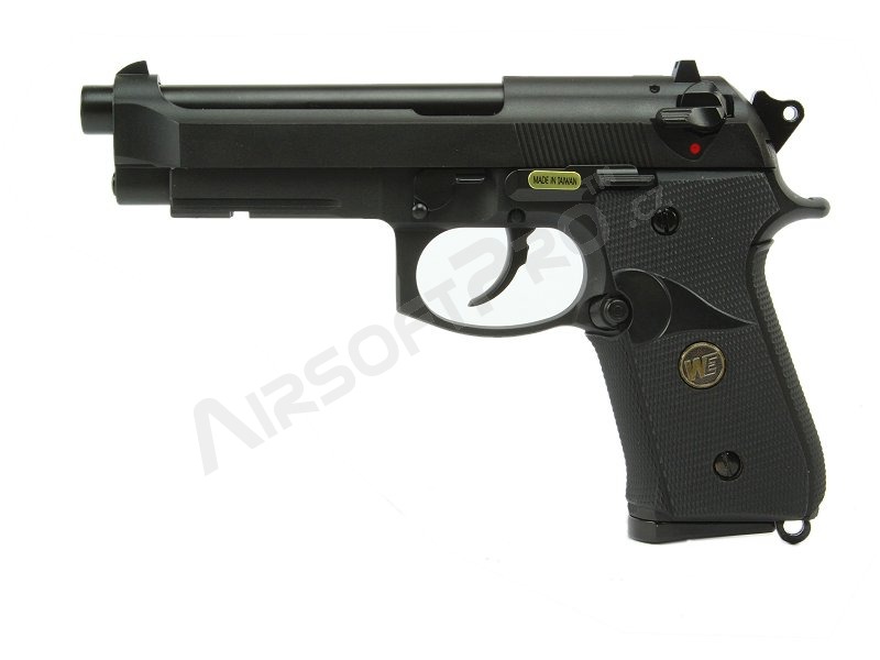 Pistolet airsoft M9 A1, noir, fullmetal, blowback [WE]