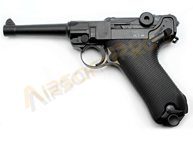 Pistolet airsoft P08 Full Metal CO2 - version 4 pouces, blowback [KWC]