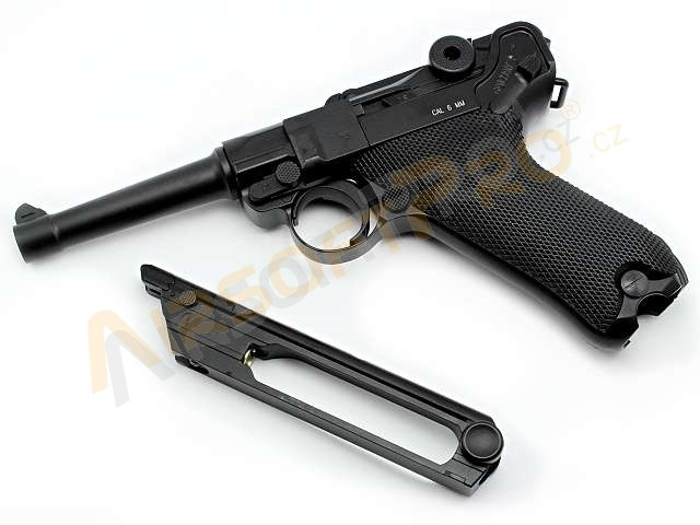 Pistolet airsoft P08 Full Metal CO2 - version 4 pouces, blowback [KWC]