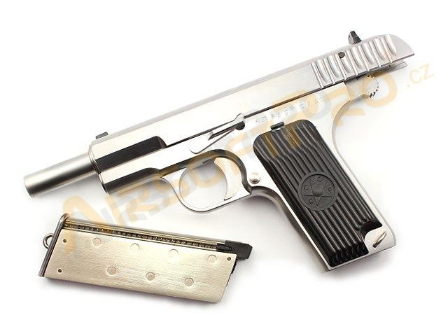 Pistolet airsoft TT33, argent - Métal, blowback [WE]