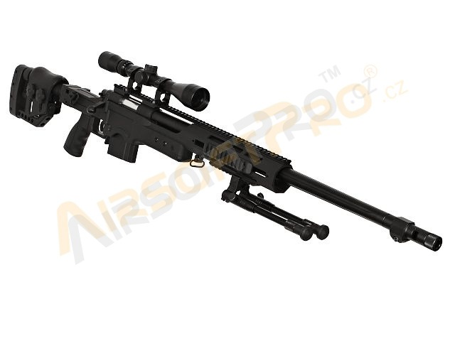 Airsoft sniper MB4411D + scope and bipod - black [Well]