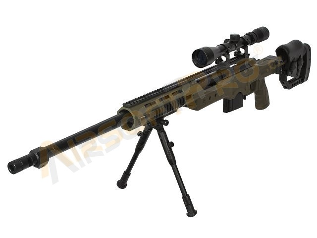 Lunette de visée et bipied MB4411D pour sniper airsoft - olive [Well]