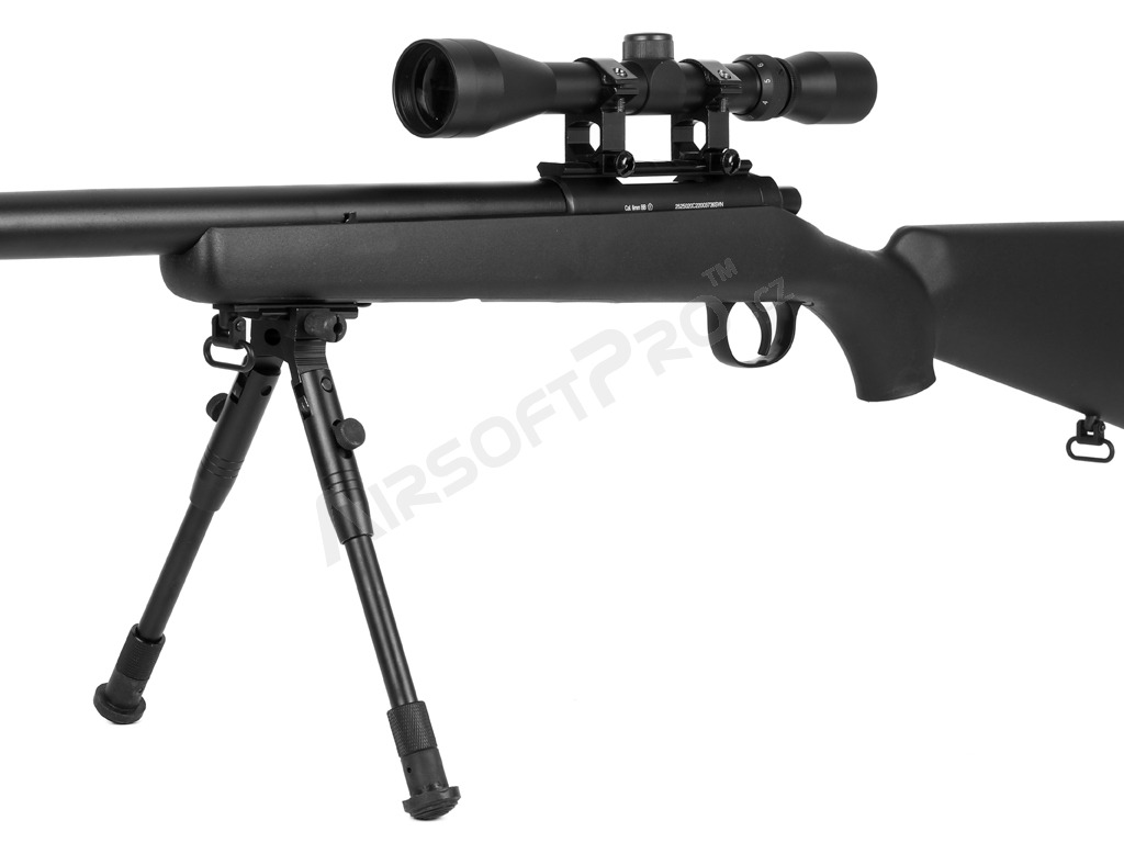 Airsoft sniper MB03D + scope and bipod, black [Well]
