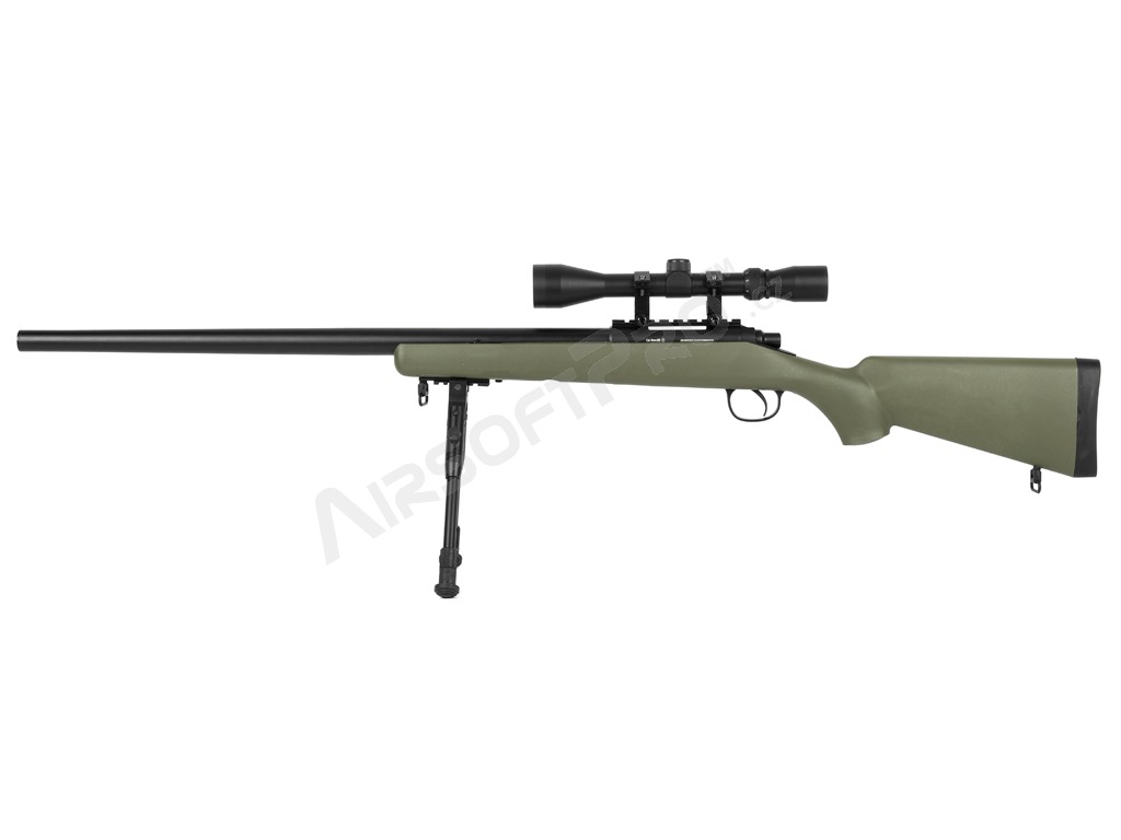 Lunette de visée et bipied MB03D pour sniper airsoft, olive [Well]