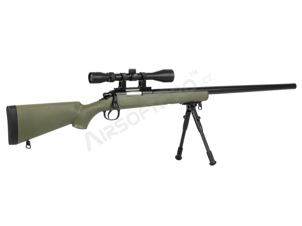 Lunette de visée et bipied MB03D pour sniper airsoft, olive [Well]