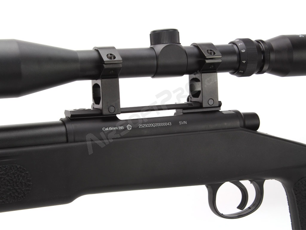 Airsoft sniper MB17D + scope and bipod - black [Well]