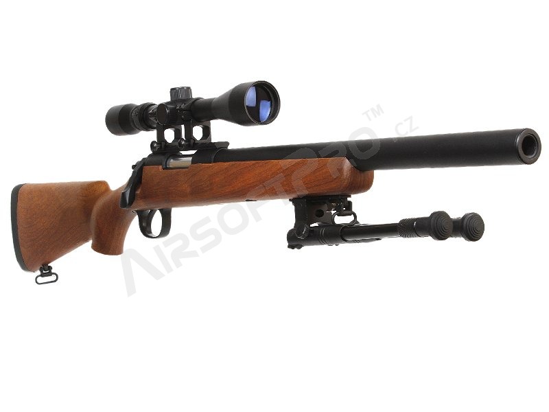 Sniper airsoft MB02D bipied de lunette en bois [Well]