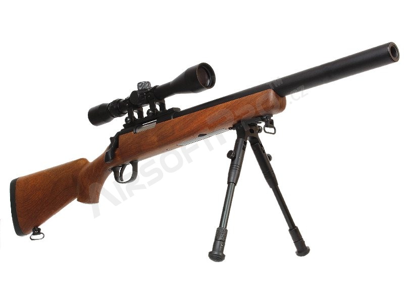 Airsoft sniper MB02D wood + scope + bipod [Well]
