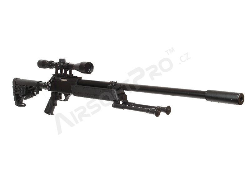 Airsoft sniper APS SR-2 LRV (MB13D) + bipod + scope + silencer [Well]