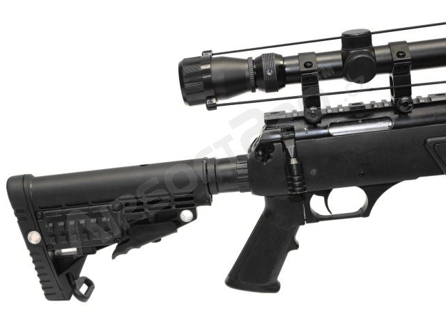 Airsoft sniper APS SR-2 LRV (MB13D) + bipod + scope + silencer [Well]